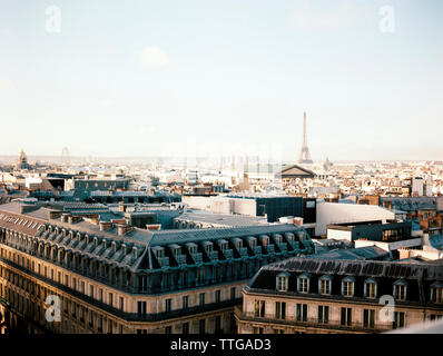Blick auf Paris von der Dachterrasse der Galeries Lafayette Stockfoto