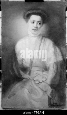 Duczynska, Irma-von, Bild der Frau, Malerei, signiert und datiert 1900, Additional-Rights - Clearance-Info - Not-Available Stockfoto