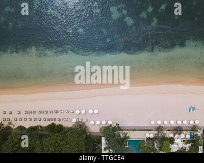 Luftaufnahme der Strand von Sanur, Bali, Indonesien Stockfoto