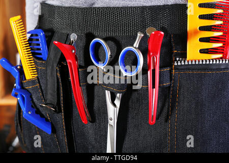 Ausstattung von professionellen Friseur, Nahaufnahme Stockfoto