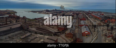 Emission, Stahlwerk, Lake Michigan, East Chicago, Indiana Stockfoto