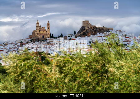 Weiße Stadt (Pueblos Blancos) von Olvera, Provinz Cadiz, Spanien Stockfoto