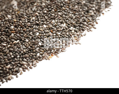 Chia-Samen auf weißem Hintergrund Stockfoto