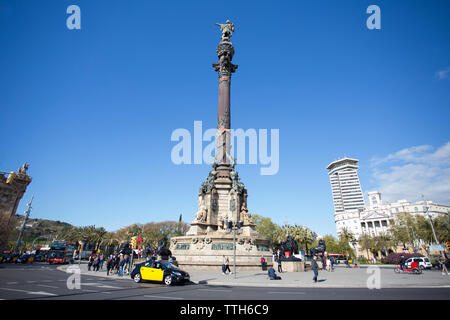 Colon Statue in Barcelona Stockfoto