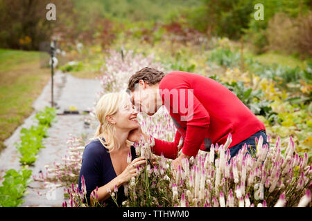 Gerne romantische Paare an der Farm Stockfoto