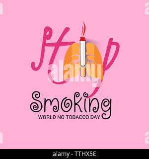 Vektorgrafik des Welt-No-Tobacco-Tages. Stockfoto