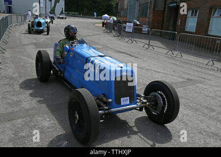 Fraser Nash Single Seat (1934), Double Twelve Motorsport Festival 2019, Brooklands Museum, Weybridge, Surrey, England, Großbritannien, Großbritannien, Europa Stockfoto