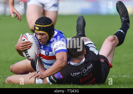 Salford, UK, 16. 6. 2019. 16. Juni 2019. AJ Bell Stadium, Salford, England; Rugby League Betfred Super League, Salford Rote Teufel vs Wakefield Trinity; Ben Jones-Bishop von Wakefield Trinity. Dean Williams/RugbyPixUK Stockfoto