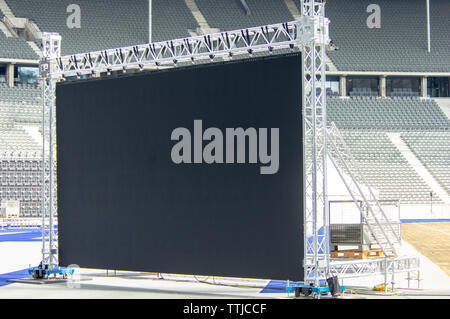 Lcd video Wände Einrichten in einem Stadion Stockfoto