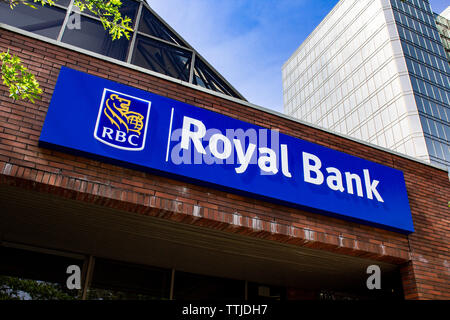 BURNABY, BRITISH COLUMBIA, KANADA - Juni 1, 2019: RBC (königliche Bank von Kanada) - Bild Stockfoto