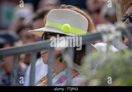 Die Queens Club, London, Großbritannien. 17. Juni 2019. Marin Cilic (CRO) vs Cristian Garin (CHI) auf dem Center Court. Cilic nimmt das Spiel 6-1; 7-6 (7-5). Credit: Malcolm Park/Alamy Leben Nachrichten. Stockfoto