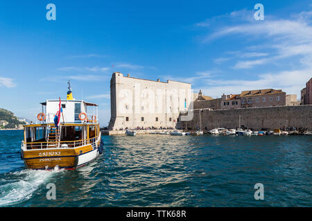 03. Mai 2019, Dubrovnik, Kroatien. Alte Stadt Port. Stockfoto