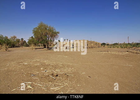 Sudan Dorf am Nil. Stockfoto