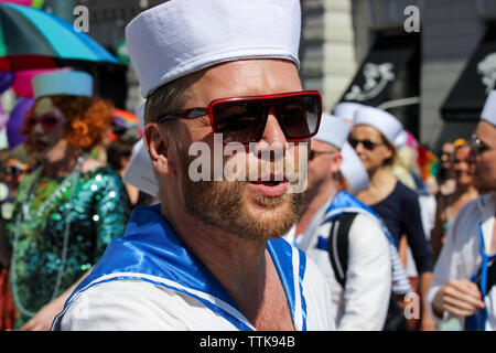 Helsinki Pride Parade 2016 in Helsinki, Finnland Stockfoto