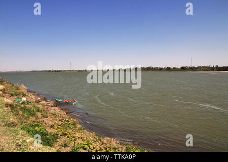 Sudan Dorf am Nil. Stockfoto