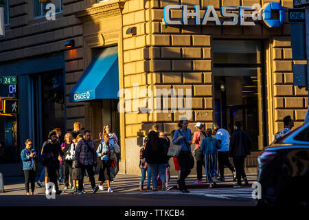 Eine Filiale der Chase Bank in New York am Dienstag, 11. Juni 2019. (© Richard B. Levine) Stockfoto