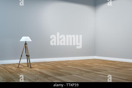 Leeren Raum mit Lampe. 3D-Rendering Stockfoto