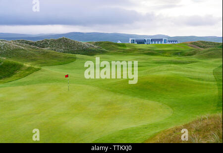 Anzeigen von machrie Golf Links Golf Course auf Islay. In der Inneren Hebriden, Schottland, Großbritannien Stockfoto