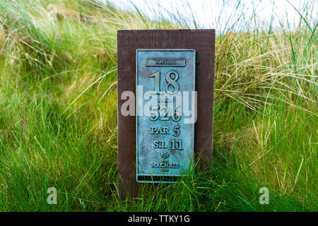 Anzeigen von machrie Golf Links Golf Course auf Islay. In der Inneren Hebriden, Schottland, Großbritannien Stockfoto