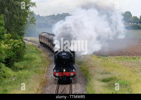 Flying Scotsman Dampf Motor von Worcester nach London Paddington Stockfoto