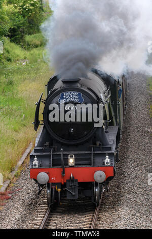 Flying Scotsman Dampf Motor von Worcester nach London Paddington Stockfoto
