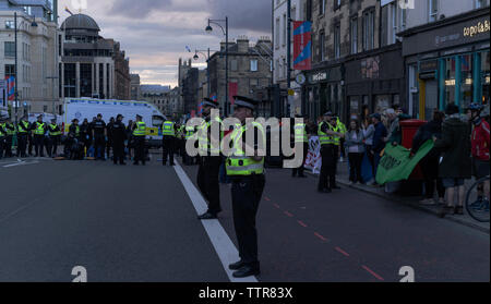 Klima aussterben Rebellion Aktion, 17. Juni 2019 in Edinburgh, Schottland, Großbritannien Stockfoto