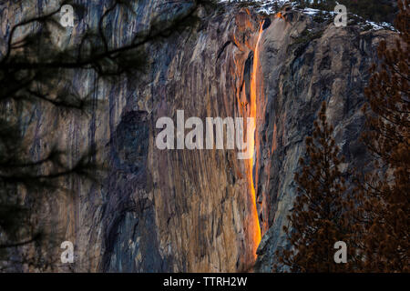 Malerischer Blick auf Schachtelhalm fällt bei Yosemite National Park Stockfoto