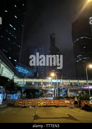 Hongkong, den 13. Juni 2019 - Zufahrt in der Protest Menge gegen Auslieferung Gesetz blockiert ist. Stockfoto