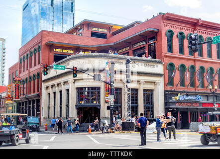 Lukas Bryans 32 Bridge Restaurant und Konzertsaal am Broadway in der NFL Draft 2019 Nashville Tennessee USA. Stockfoto