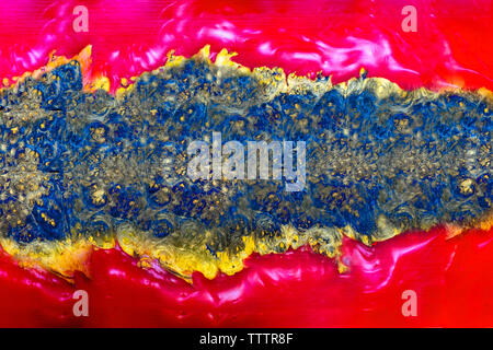 Casting Epoxidharz Stabilisierung Afzelia burl exotische Holz Hintergrund Textur Stockfoto