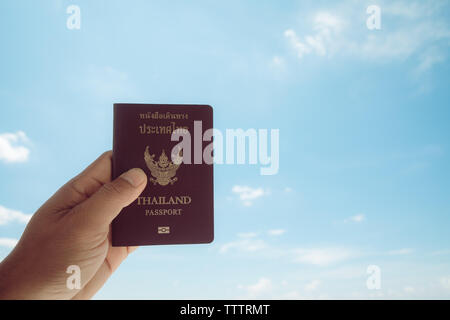 Pass in Thailand, auf den Himmel Hintergrund isoliert Stockfoto