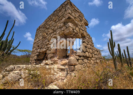 Balashi Gold Mühlen Ruinen, Aruba Stockfoto