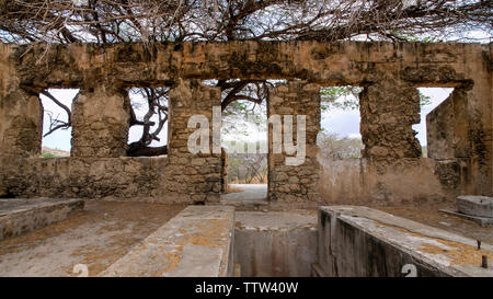 Balashi Gold Mühlen Ruinen, Aruba Stockfoto