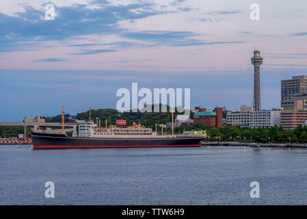 Landschaft von Yokohama Port in der Nähe von Tokyo, Japan Stockfoto