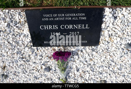 Hollywood, Kalifornien, USA, eine allgemeine Ansicht der Atmosphäre von Chris Cornell Grab am Juni 17, 2019 in Hollywood Forever Cemetery in Hollywood, Kalifornien, USA. Foto von Barry King/Alamy Stock Foto Stockfoto