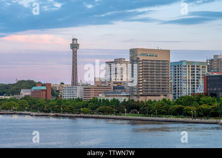 Landschaft von Yokohama Port in der Nähe von Tokyo, Japan Stockfoto