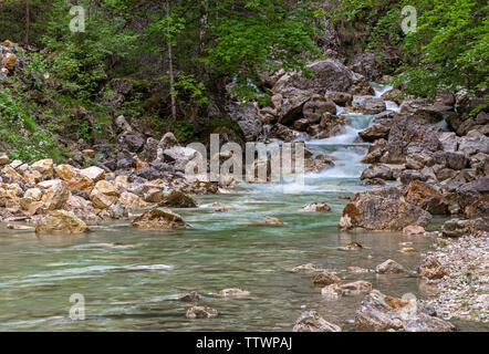 Poellat Schlucht in Schongau in der Nähe von Schloss Neuschwanstein, Bayern, Deutschland Stockfoto