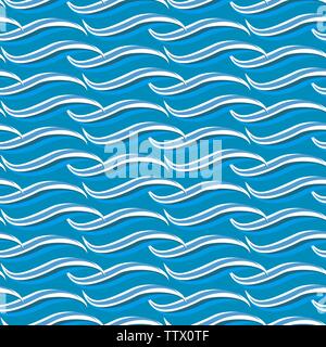 Nahtlose Wiederholung Hintergrund von Abstract Meer Wellen Stock Vektor