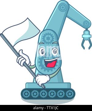 Mit Flagge Spielzeug mechatronische Roboterarm cartoon Form Stock Vektor