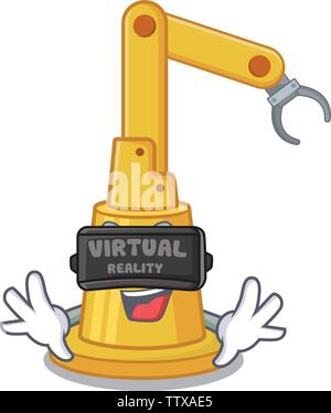 Virtuelle Realität Montageautomation Maschine in der Zeichentabelle Stock Vektor