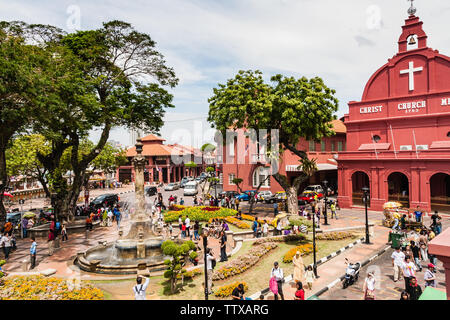 Der Rote Platz von Malacca, Malaysia Stockfoto