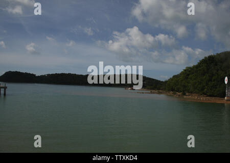 Panoramablick auf das Meer, Phang Nga Bay, Phuket, Thailand Stockfoto