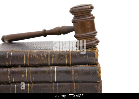 Rechtliche Konzept mit alten Hammer und recht Bücher Stockfoto
