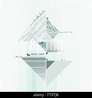 Abstrakte Dreieck gewellt Dekoration der geometrischen Komposition in blau Farben Design. Sie können für den Druck, Anzeige, Plakat, Cover Design, Vorlage verwenden, tech Cove Stock Vektor