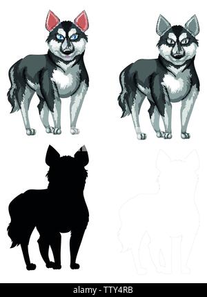 Der sibirische husky Abbildung Stock Vektor