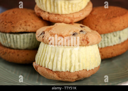 Eis cookie Sandwiches, Nahaufnahme Stockfoto