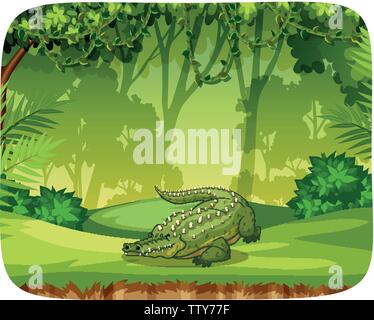 Auf Anmerkung Vorlage Abbildung: Krokodil Stock Vektor