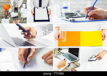 Business Collage, Teamarbeit Stockfoto