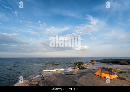 Abend an Pirttisaari Insel, Porvoo, Finnland Stockfoto