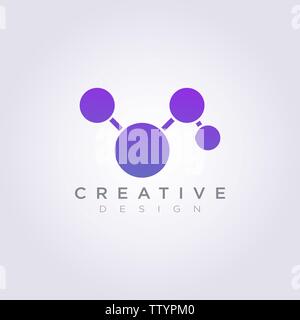 Logo Design Vector Symbol Ball Kreis molekulare Technologie. Stock Vektor